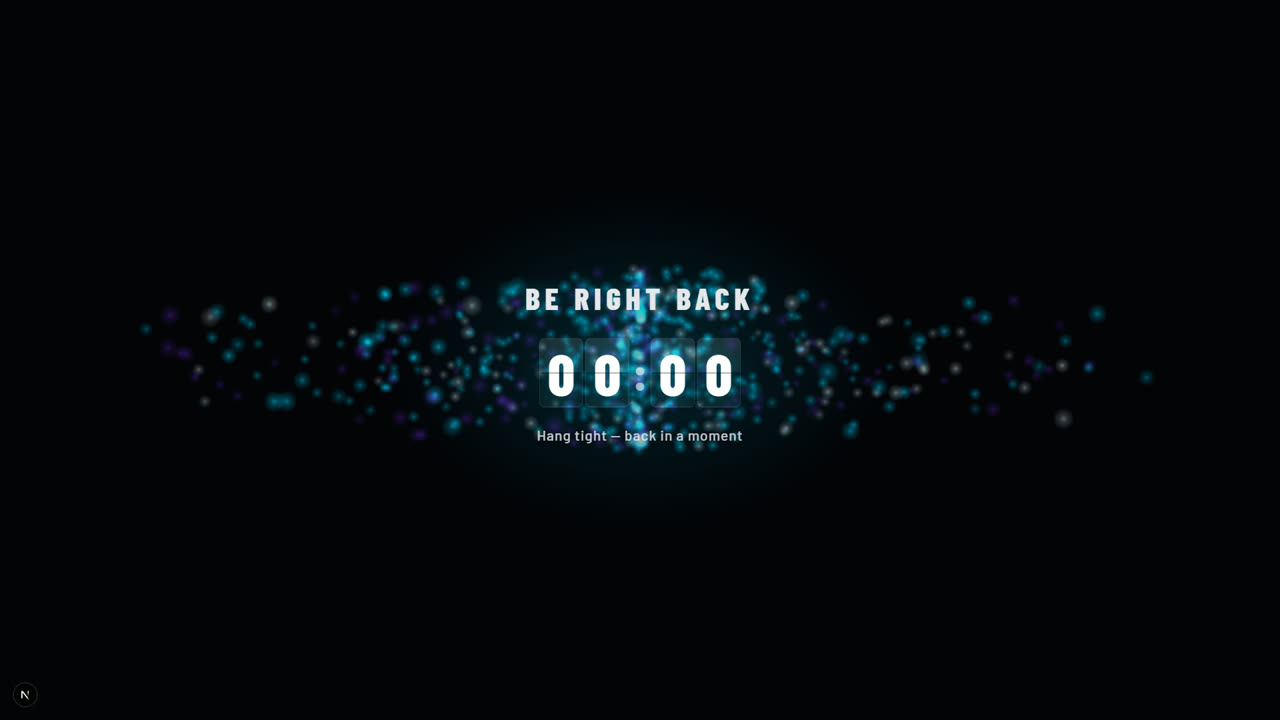 Countdowns — flip clock over the 3D nebula background
